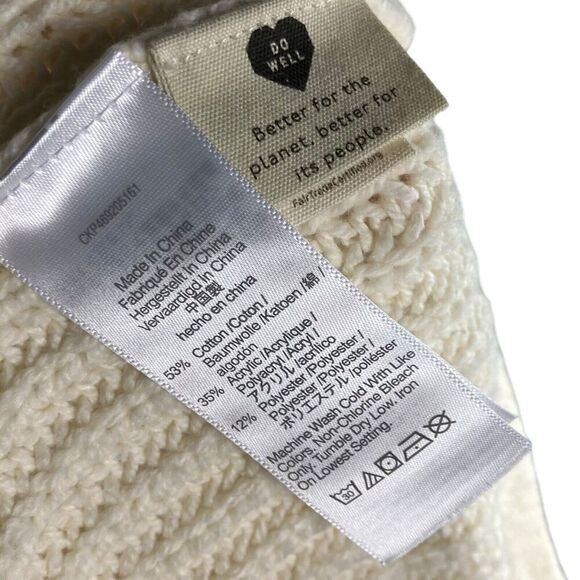 Madewell Sweater XS Cream Cardigan Chunky Shirttail Academia Knit Cottagecore - Picture 7 of 11